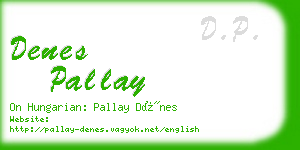 denes pallay business card